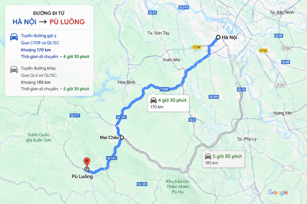 duong di pu luong tu ha noi
